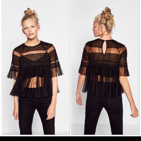 Zara Tops - NWOT Zara Sheer Top